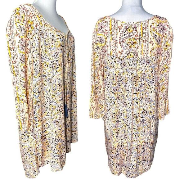 Billabong Take Me Away Tunic Dress Womens Sm Paisley Boho Chic Coastal Cowgirl - Picture 6 of 13